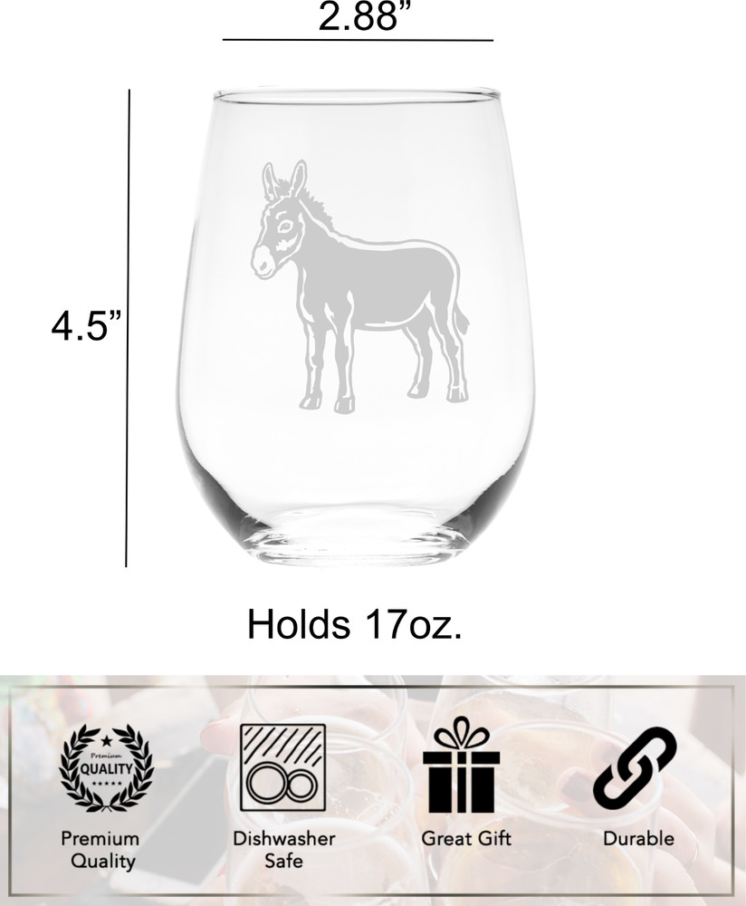 Donkey Stemless Wine Glass - 17 oz.