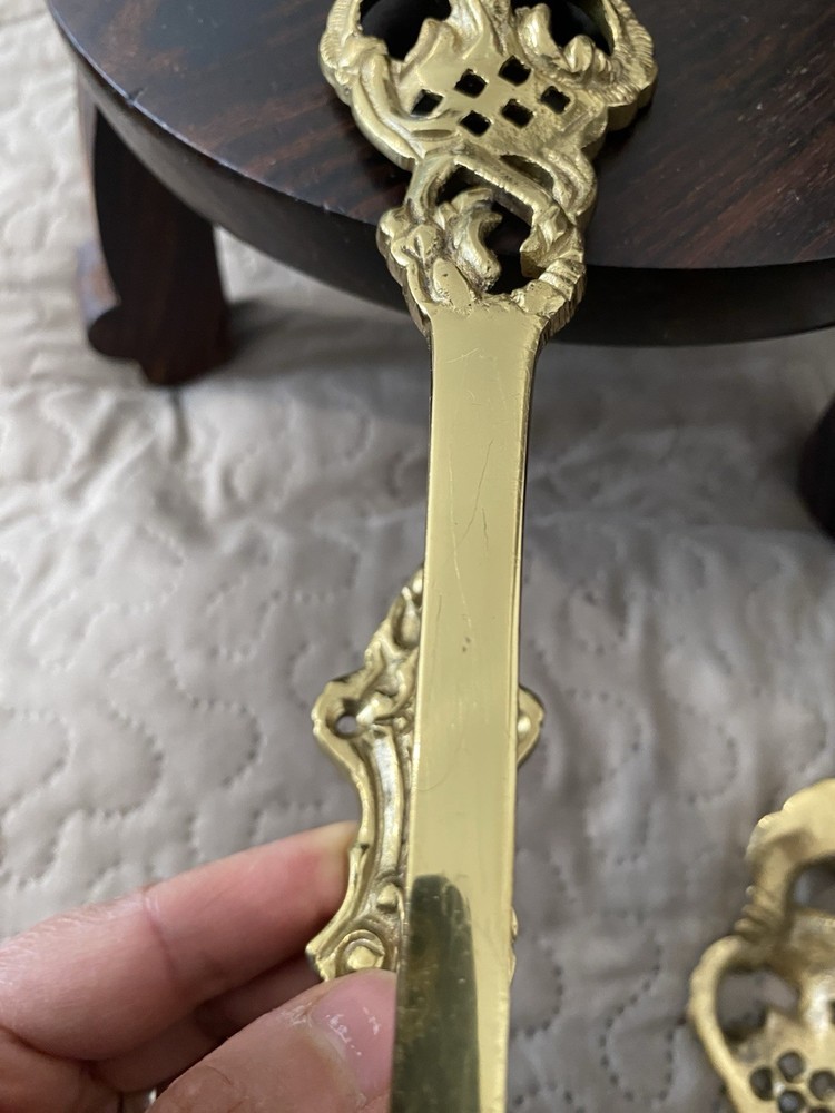 Vintage Brass Curtain Tie Backs Hooks