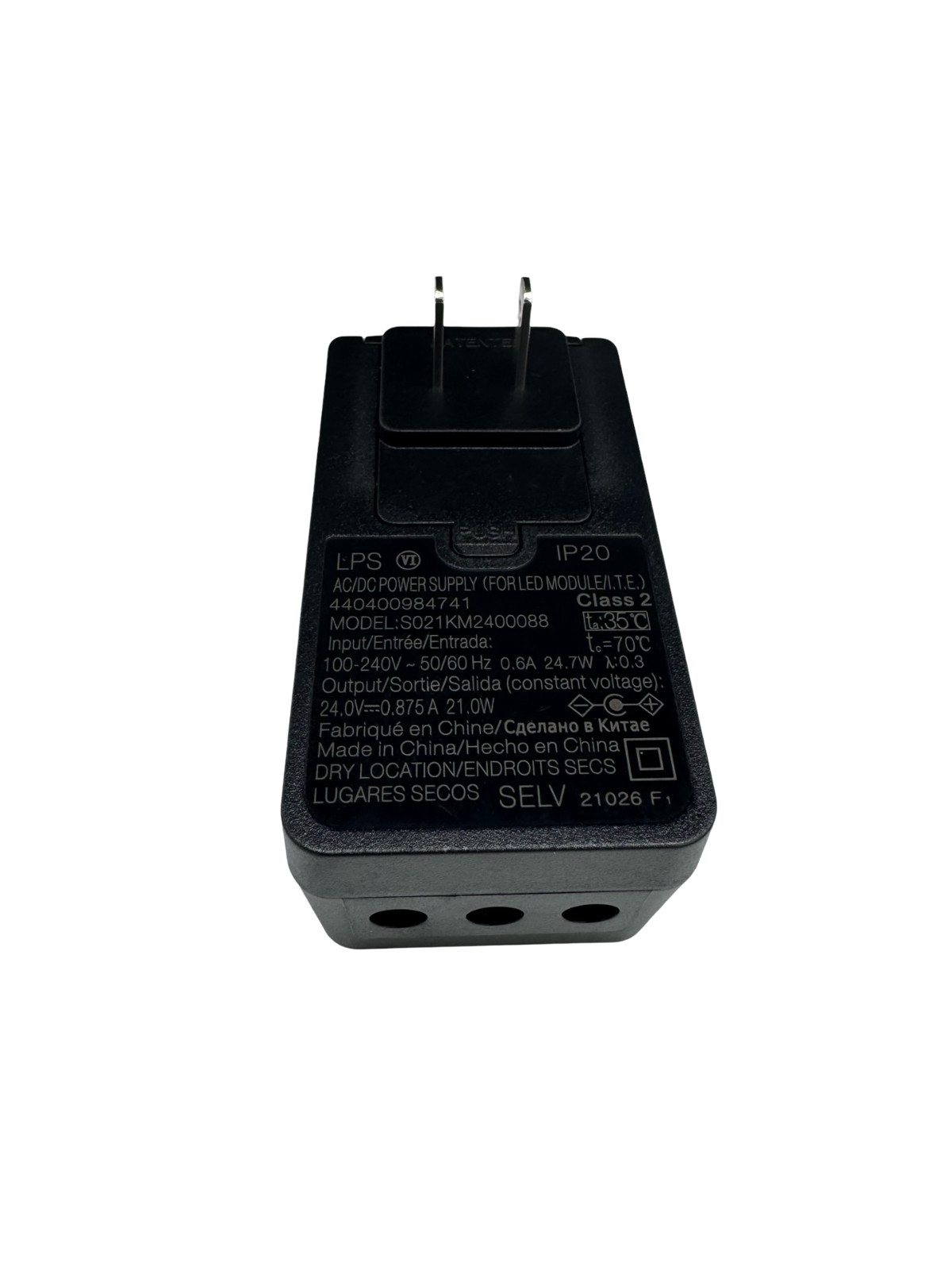 Genuine OEM Philips Hue Power Adapter 24V 21W 3-Port Plug S021KM2400088 - Black