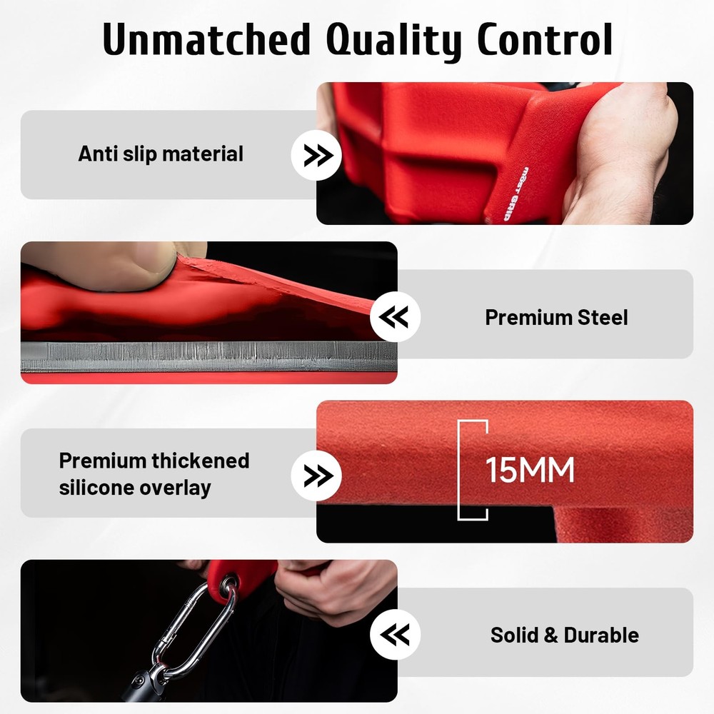 MOST GRIP LAT Pull Down Bars Set, Triangular Stability Pulldown Ruby Red