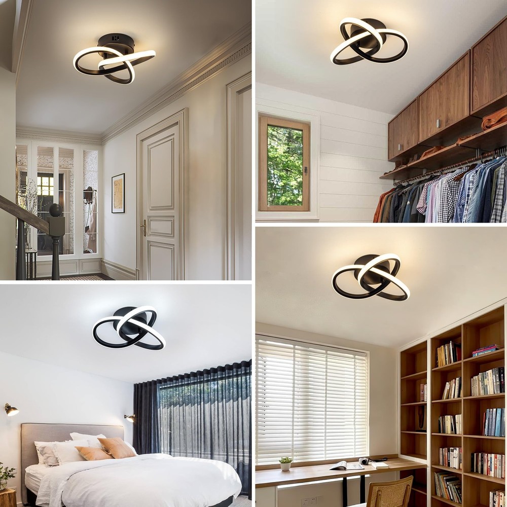 10 Inch Modern Ceiling Light, 24W LED Dimmable Ceiling Light with Remote Cont...