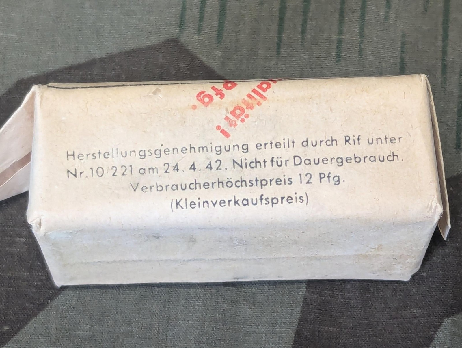 One Original 1940s WWII German Zaza Hand Soap Bar 1942 Vintage Wehrmacht Army