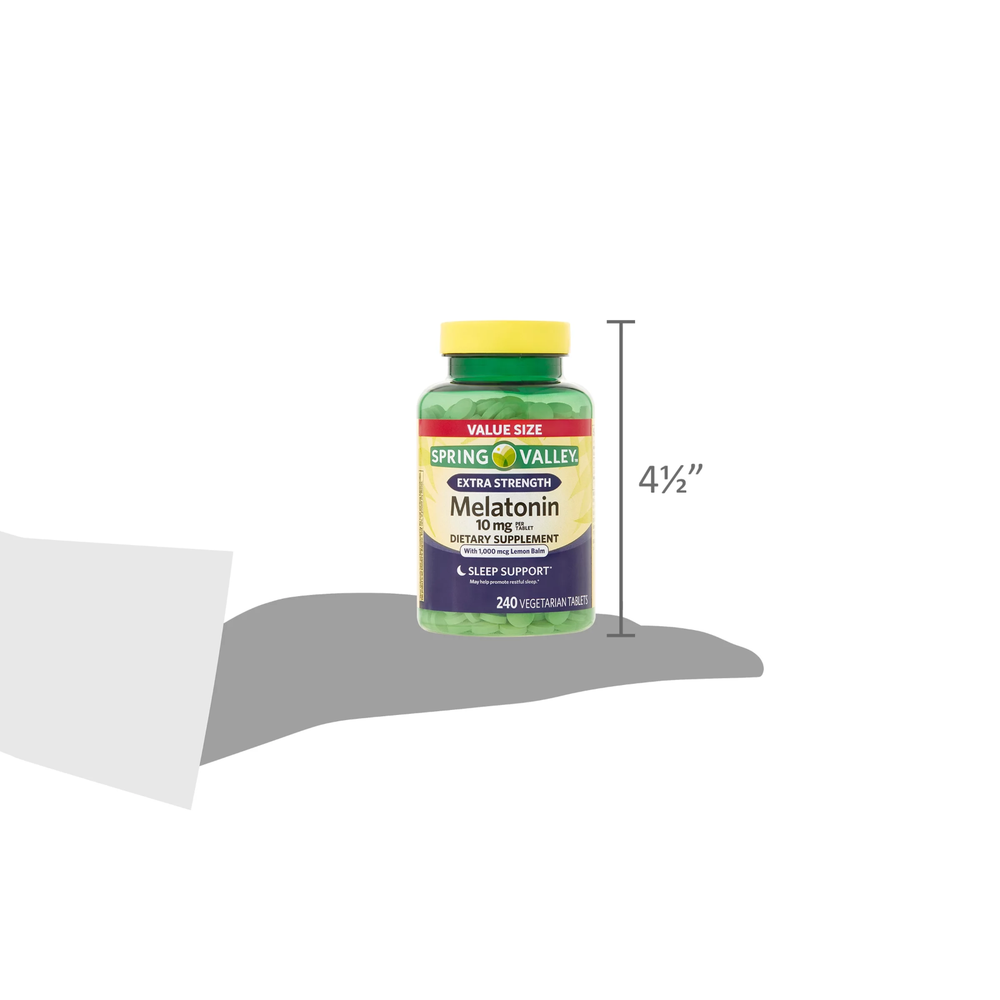 Spring Valley Extra Strength Melatonin Tablets, 10 mg, 240 Ct