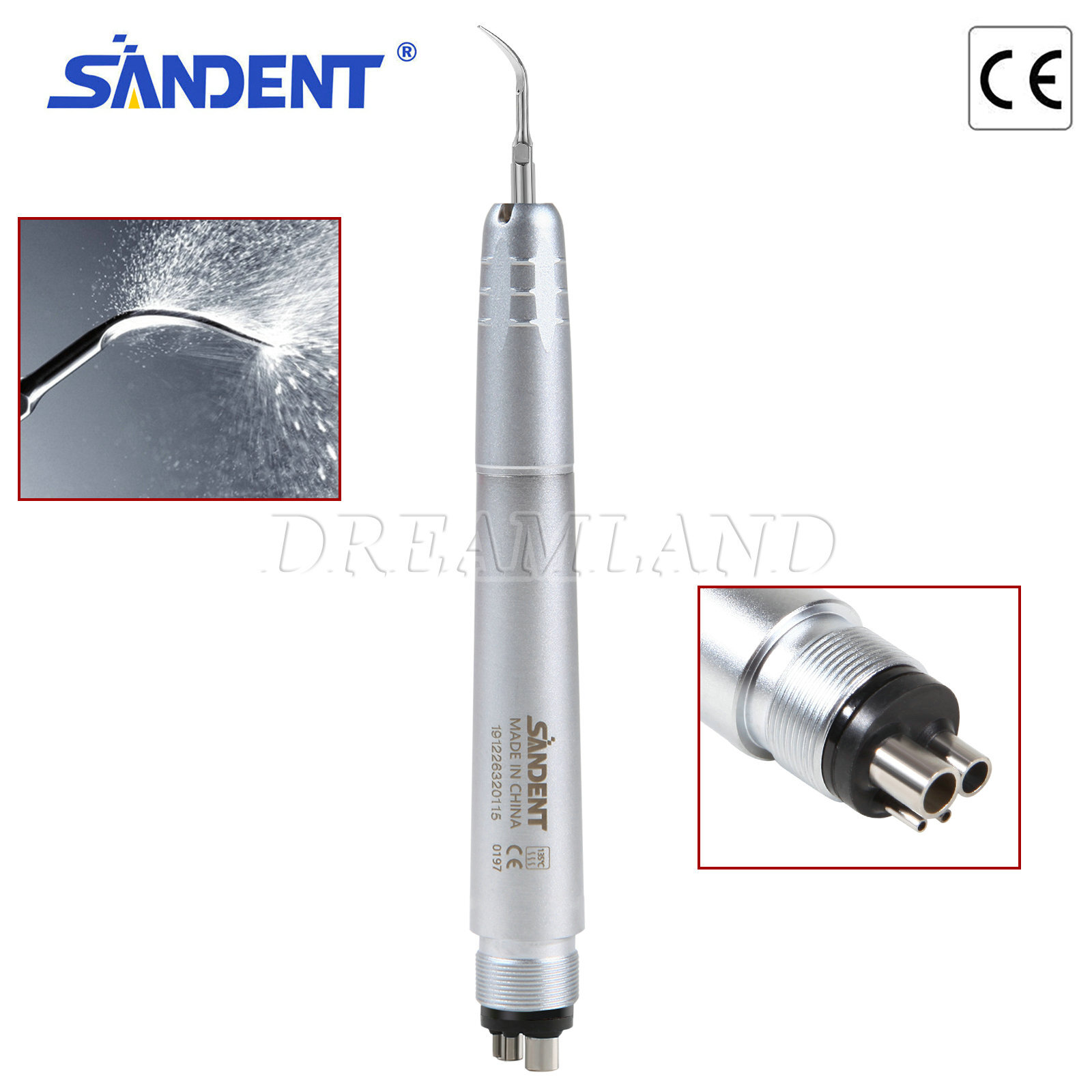 USA Dental Ultrasonic Air Perio Scaler Handpiece Hygienist 2 4 Holes with 3 Tips