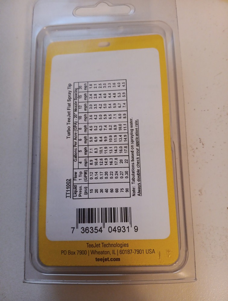 TeeJet TT11002-VP Flat Spray Tip