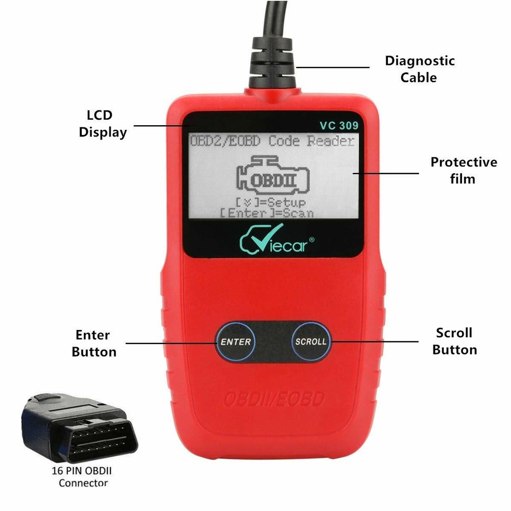 EOBD OBDII Car Scanner Code Reader Auto Fault Engine Diagnostic Reset Tool VC309