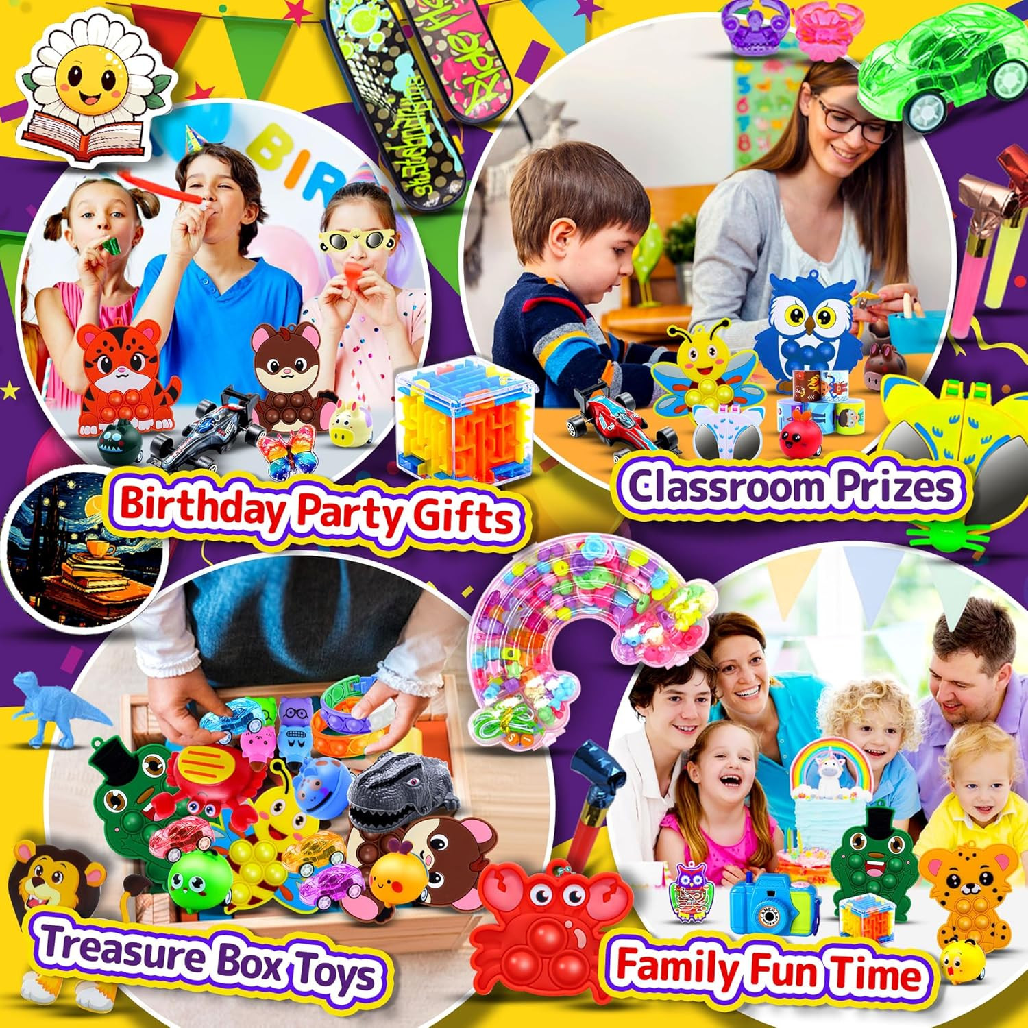 1000 PCS Party Favors for Kids, Bulk Fidget Toys,Goodie Bags Stuffers, Treasure