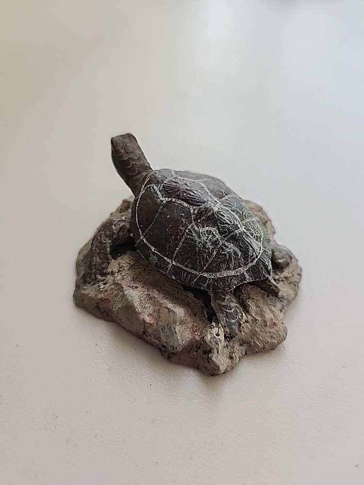 Sea Turtle Resting On Rock Small Figurine