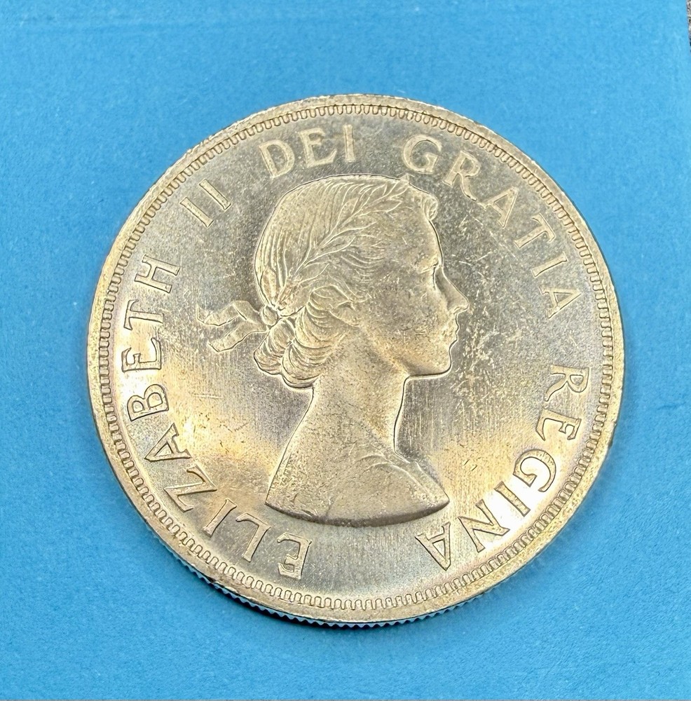 1958 Canada Silver Dollar Death Dollar Brilliant Uncirculated