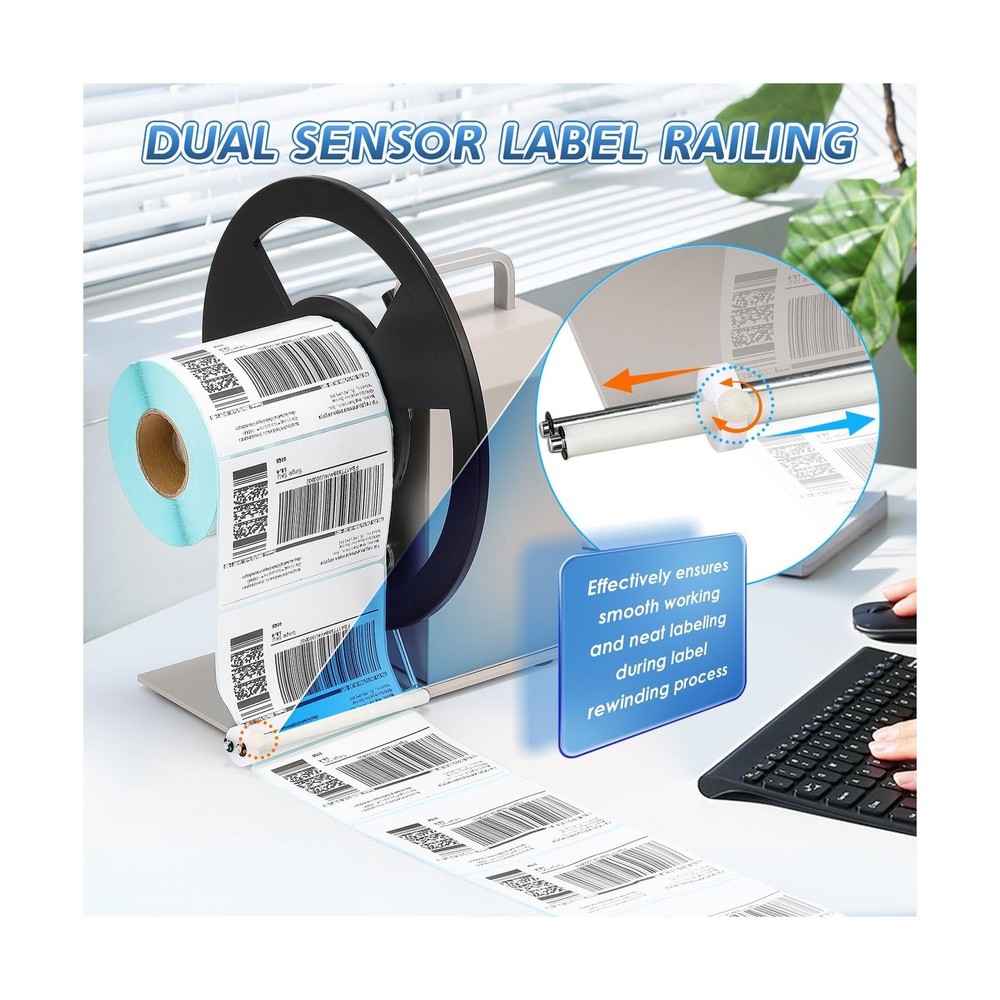 Automatic Label Rewinder, Speed-Adjustable Sticker Rewinder, Bidirectional La...