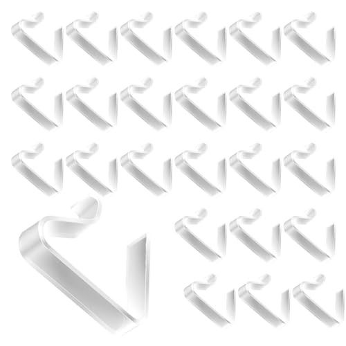 24 Pack Big Size Transparent Clear Plastic Tablecloth Clips, Windproof Table