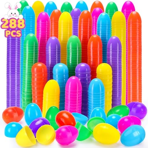 288 Easter Eggs -2.36" Bright Colors Plastic Easter Eggs Empty for 288 Pack