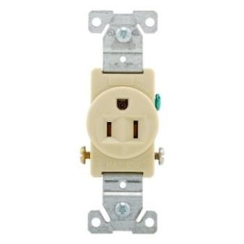 Cooper 817V-BOX, Single Receptacle, Comercial Grade, Side Wired, Ivory