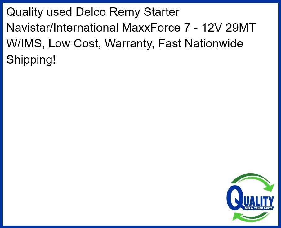 3804470C92 Starter Motor For A Navistar International MaxxForce 7 Diesel Engine