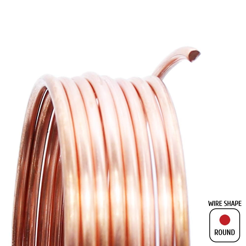 20 Gauge Solid Bare Copper Wire, Bright & Dead Soft, 50 Feet Roll