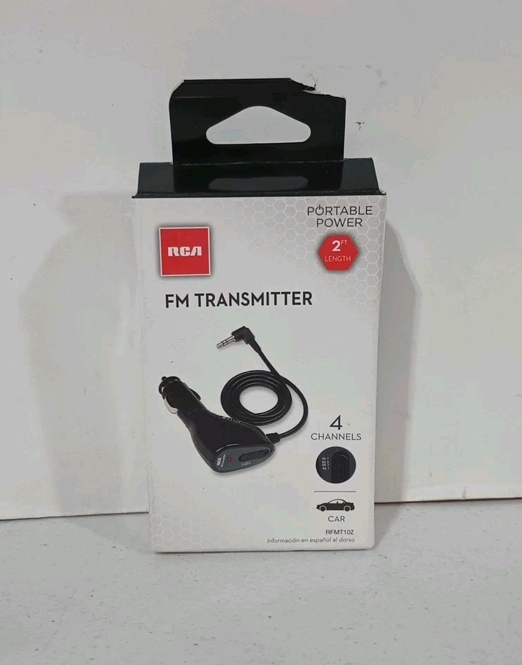 RCA RFMT10Z 3.5mm Input FM Transmitter Cigarette Lighter Adapter for Portable