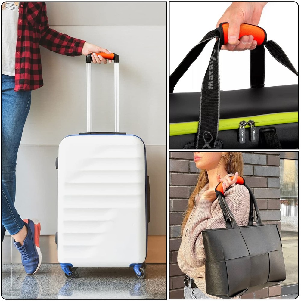 6 Pack Luggage Handle Wrap, Wraps for 4.5 inch, Orange