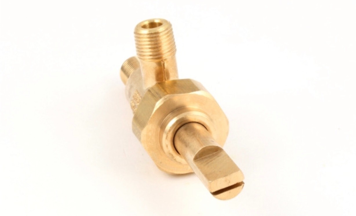 American Range Brass Burner Valve 1/8" MPT Gas IN/OUT - 521166