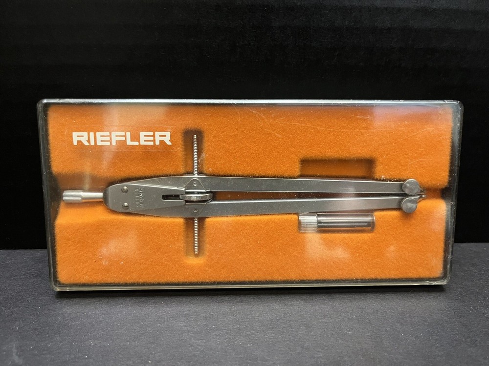 VTG RIEFLER Technical Drawing/Drafting Tool Compass/Divider German w/ Org Case