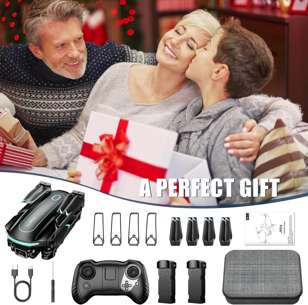 Foldable Drone with 1080P Camera, 2 Batteries, App & Remote Control