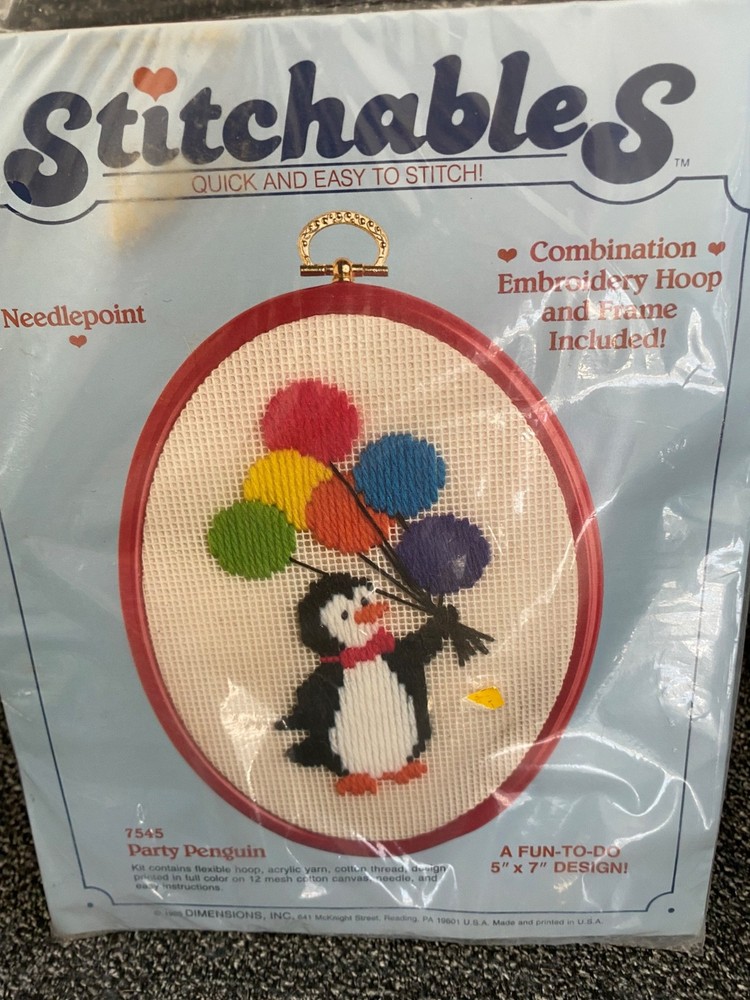 Dimensions Stitchables Party Penguin Needlepoint Kit