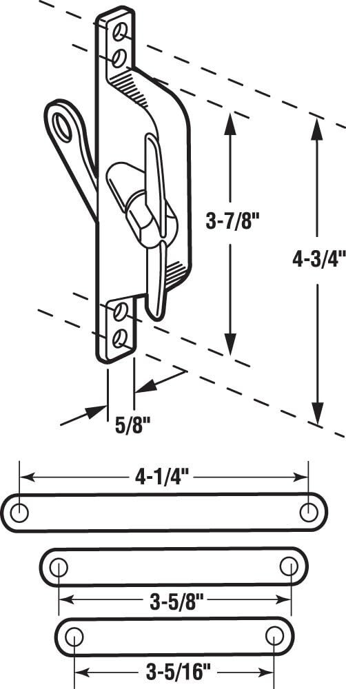 Reversible Jalousie Operator with Aluminum Finish & Easy Install - Single Pack