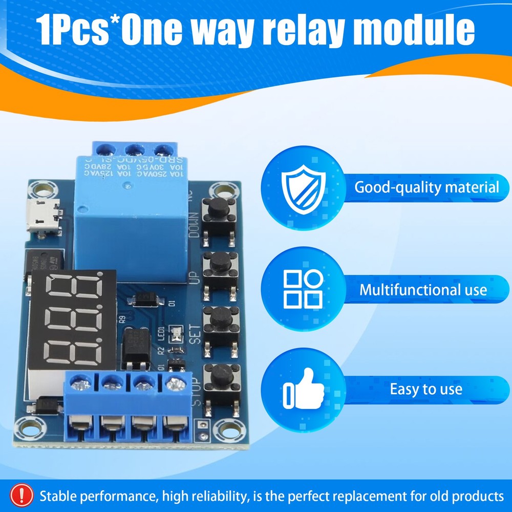 DC 6-30V Support Micro-USB 5V LED Display Automation Cycle Delay Timer8368