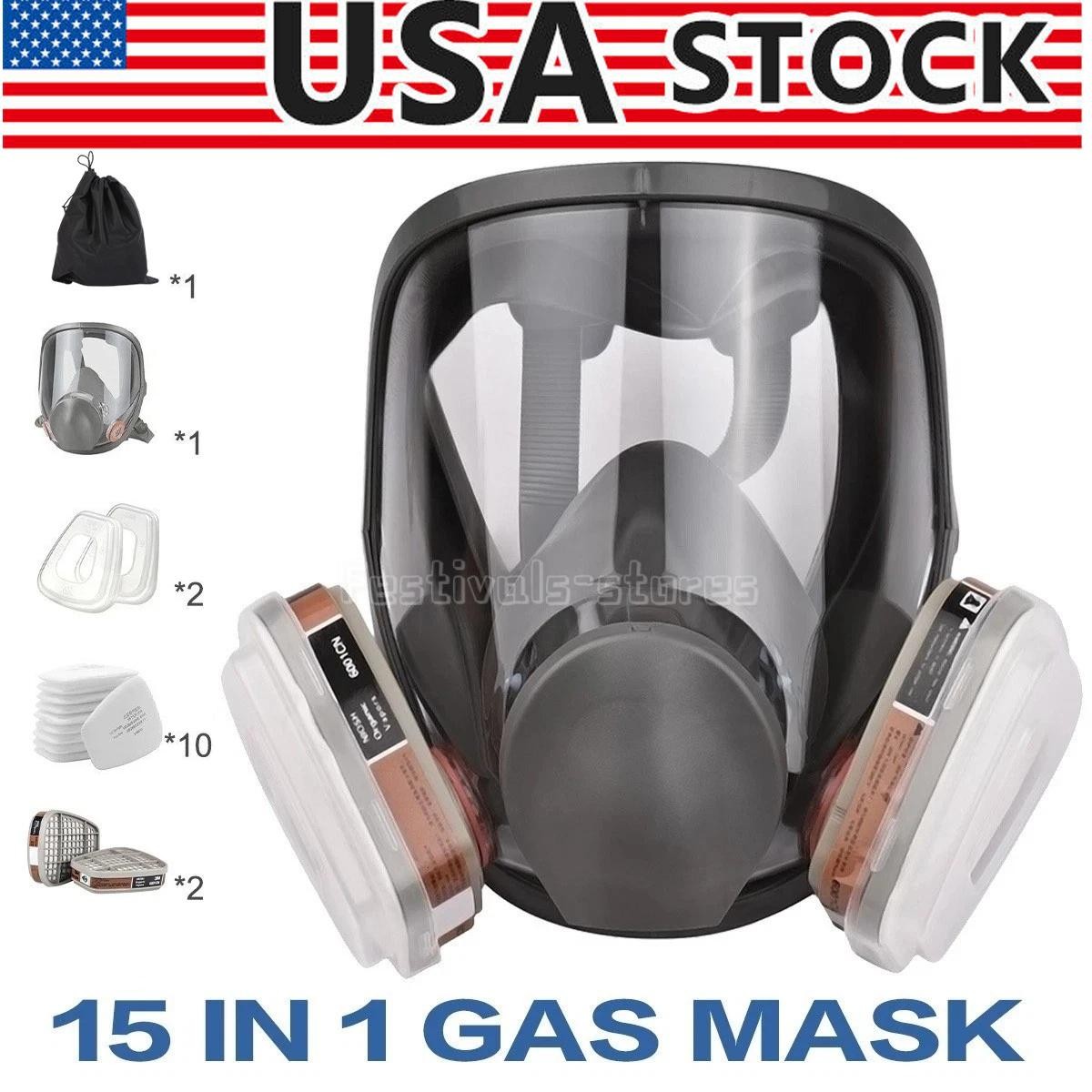 US Full Face Gas Mask Painting Spraying Respirator w/Filters for 6800 Facepiece
