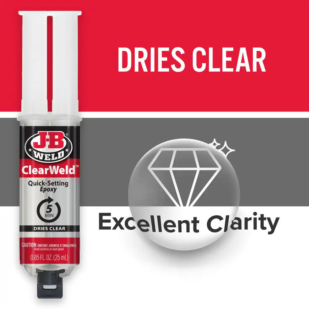 0.85 Oz. Clearweld Quick-Set Epoxy Syringe