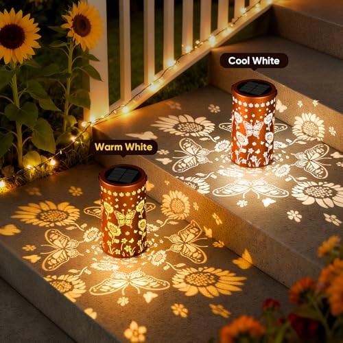 Solar Lanterns Outdoor Waterproof - Decorative Shadow Lantern with 1 PACK