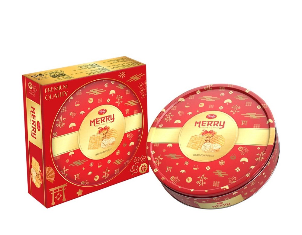 Merry Biscuits & Waffles Assorted Tin 330 gram