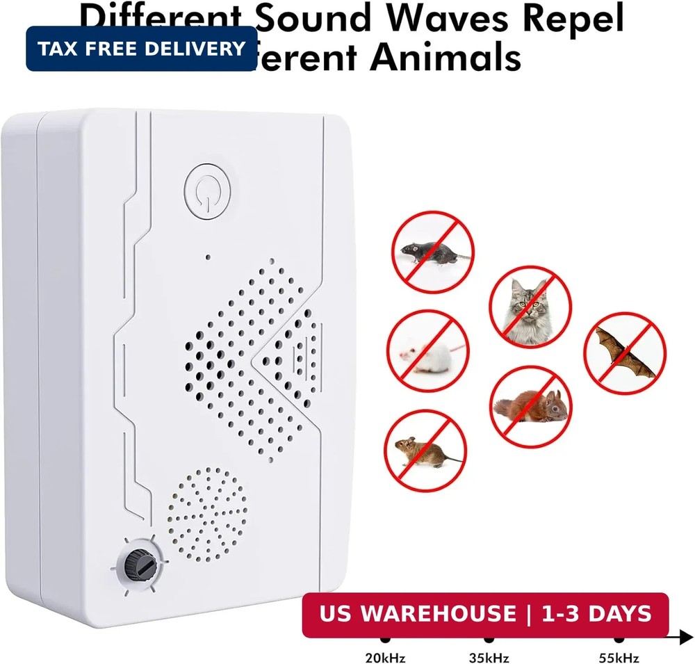 Ultrasonic Mouse Bat Repellent, Electronic Pest Spider Repeller, Roach Killer Ro