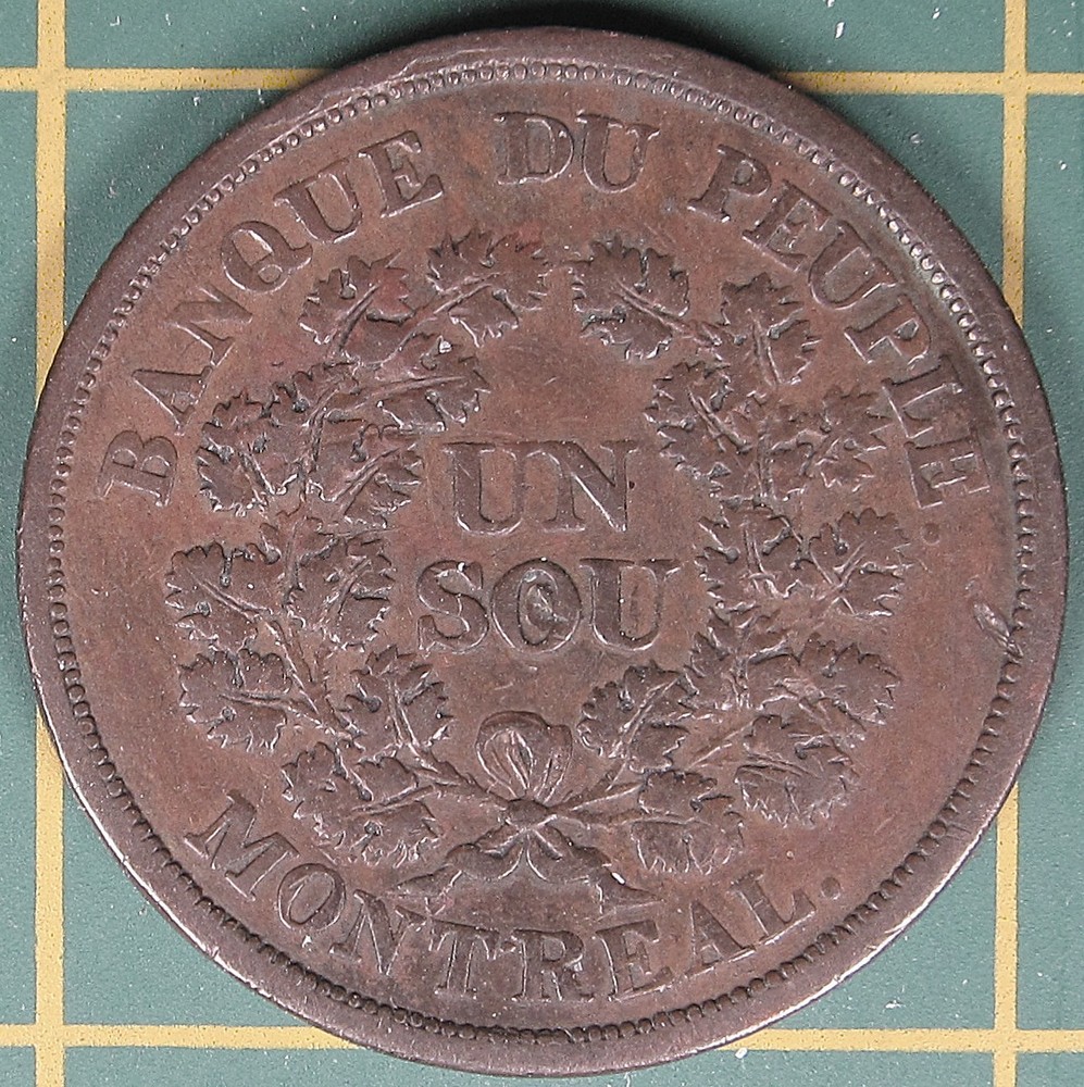 c.1838 Lower Canada Un Sou Token LC-5A3
