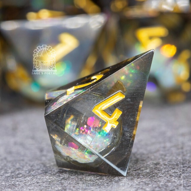 Sage's Spirits - Nether Spirits Liquid Core Sharp Edge Resin Dice Set