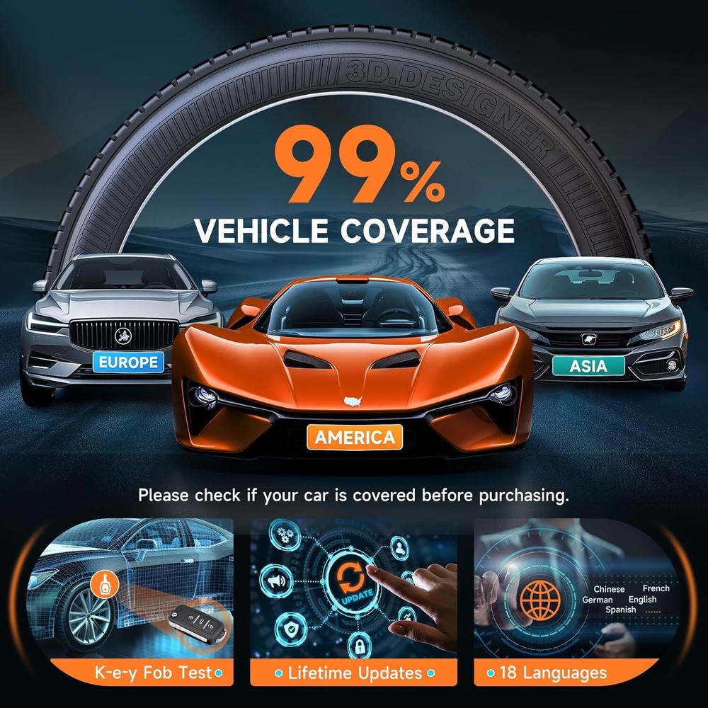 Foxwell T2000 PRO Tire Pressure TPMS Relearn Programming Tool Activate Sensor