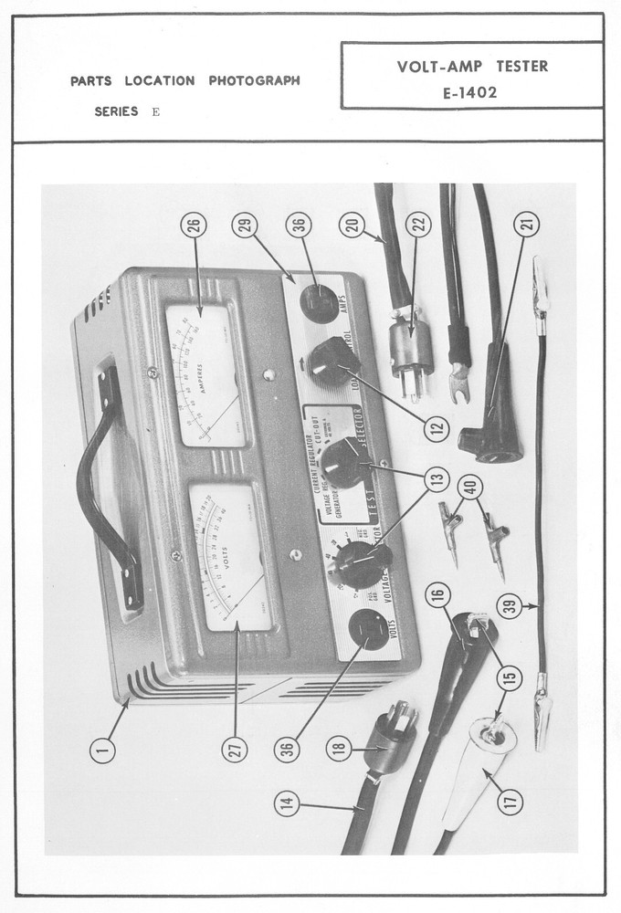 Operating Instructions Manual Allen Electric Volt-Amp Tester Model E-1402 E1402