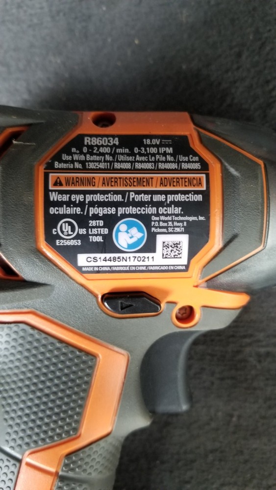 Rigid R86034 Brushless Impact Drill - No Battery