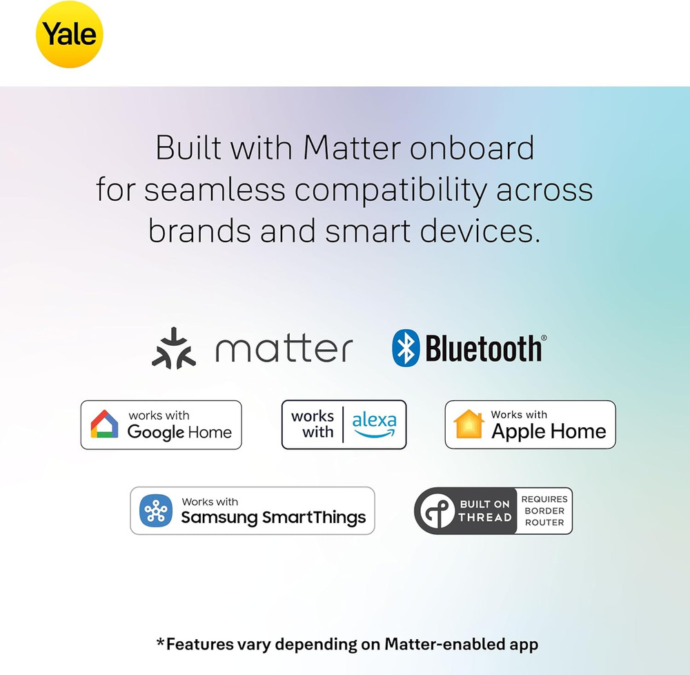Ash Keyed Deadbolt Smart Lock with Google Matter, YRD510-MT1-ASH