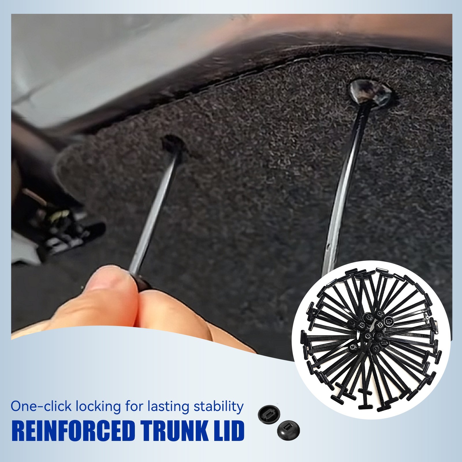 100PCS Nylon Cable Tie Buckle Self Locking Car Body Fastener Clips