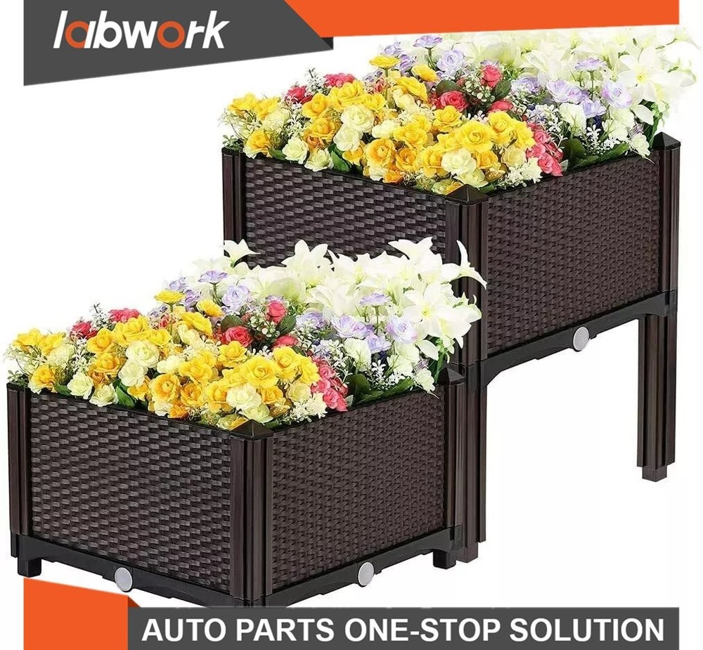 Labwork 1xElevated Rectangular Garden Bed Flower Vegetable Grow Planter Care Box