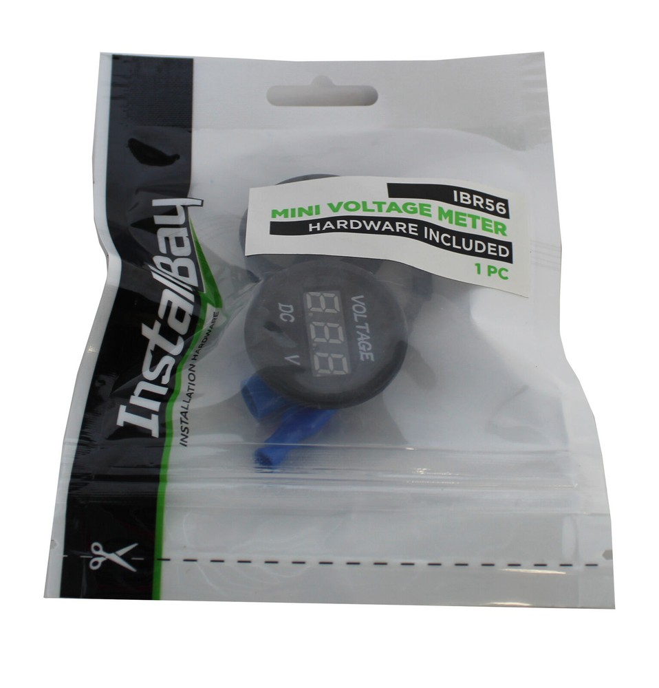 Flush Mount Mini 12V Voltage Meter With Hardware LED Display IBR56