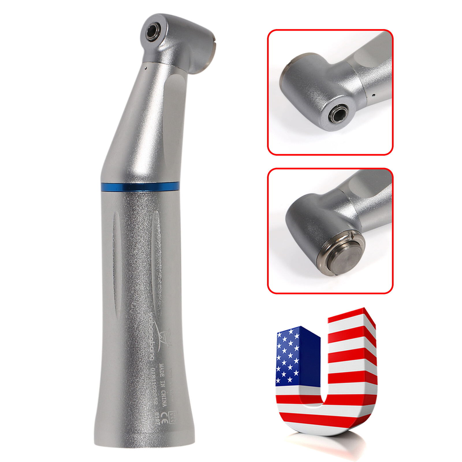 Dental Slow Low Speed Handpiece Push Contra Angle NSK Style Air Motor 4Holes
