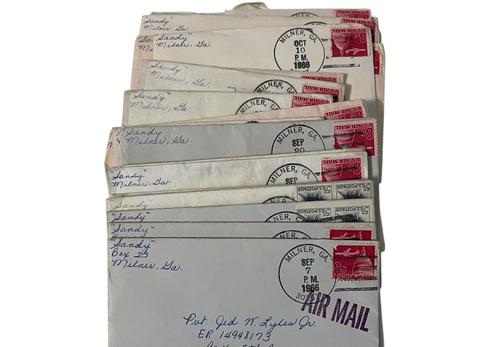 Vietnam Era Military Love Letters Wife to Husband Fort Belvoir Air Mail Lot 1966