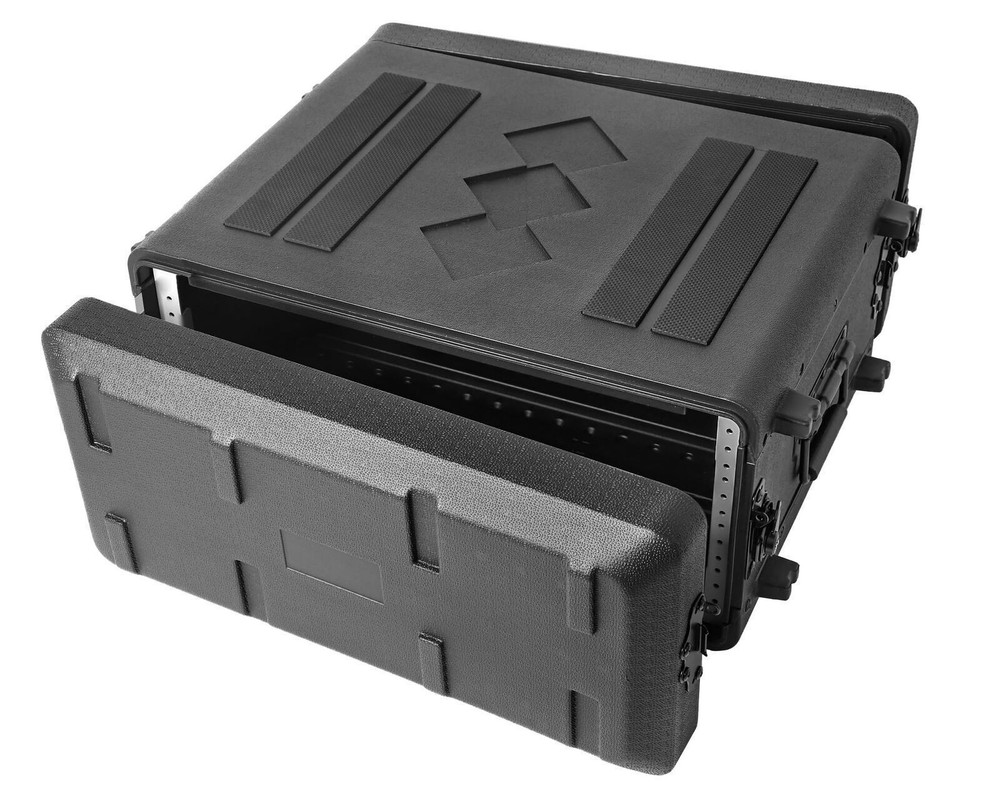 4U Rack Case 15" Depth HDPE Rackmount Flight Cases w/Microphone Compartments