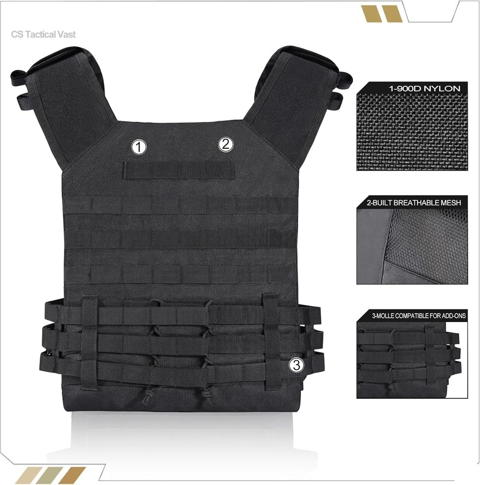 Tactical Outdoors Vest,Fully Adjustable Breathable,Lightweight Modular Paintb...