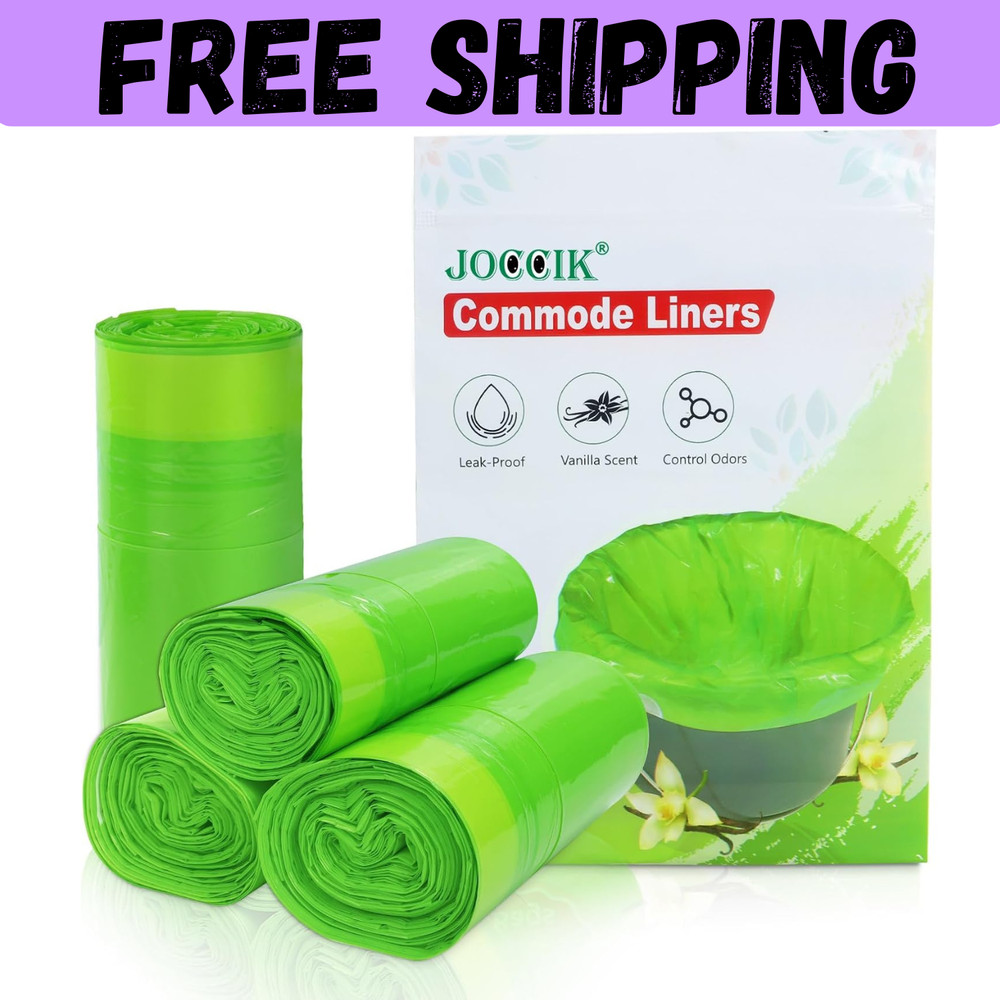Commode Liners for Bedside Commode Vanilla Scented 100pcs Disposable Bags Univer