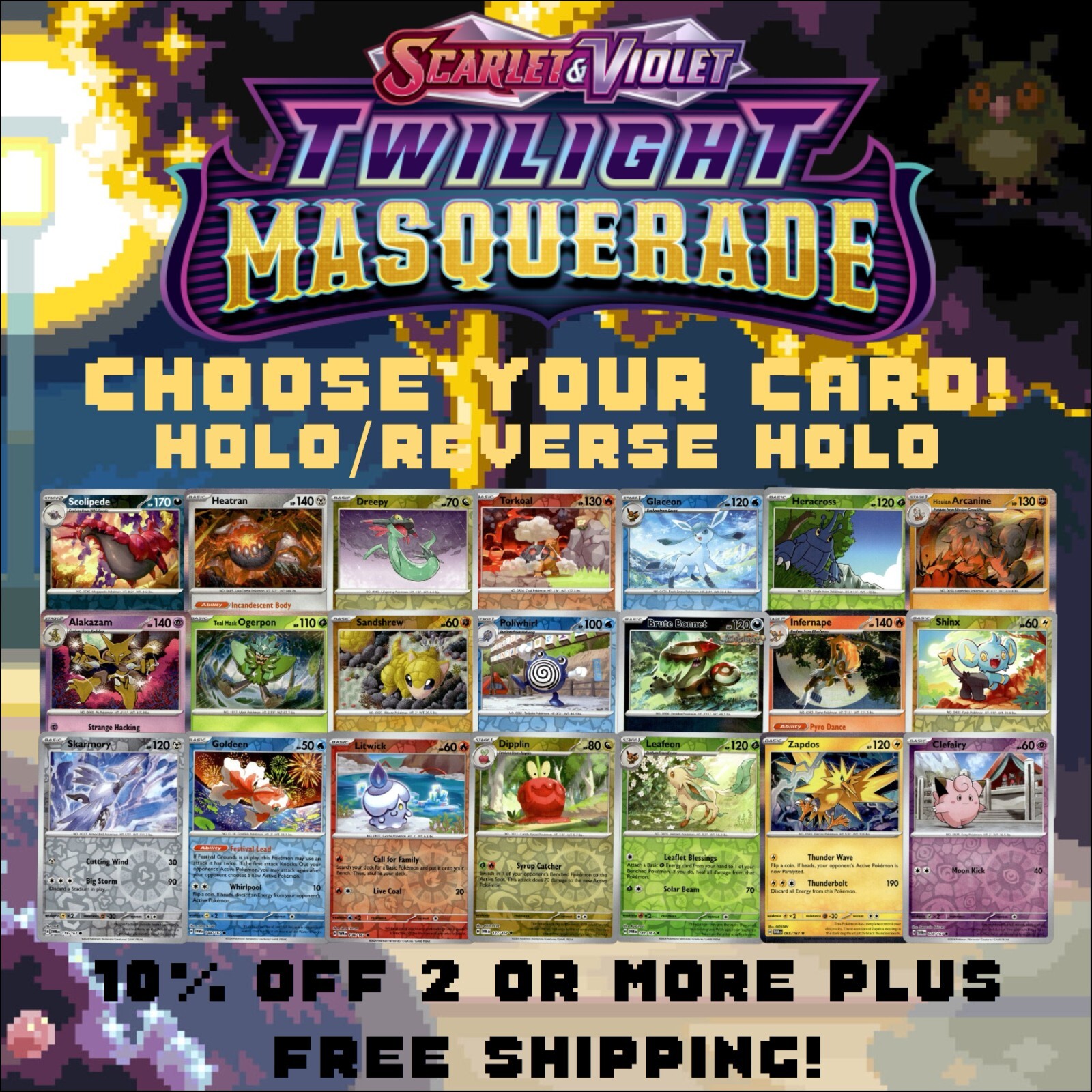 Pokemon TCG - Twilight Masquerade: Choose Your Card! - All Holos/Reverse Holos!