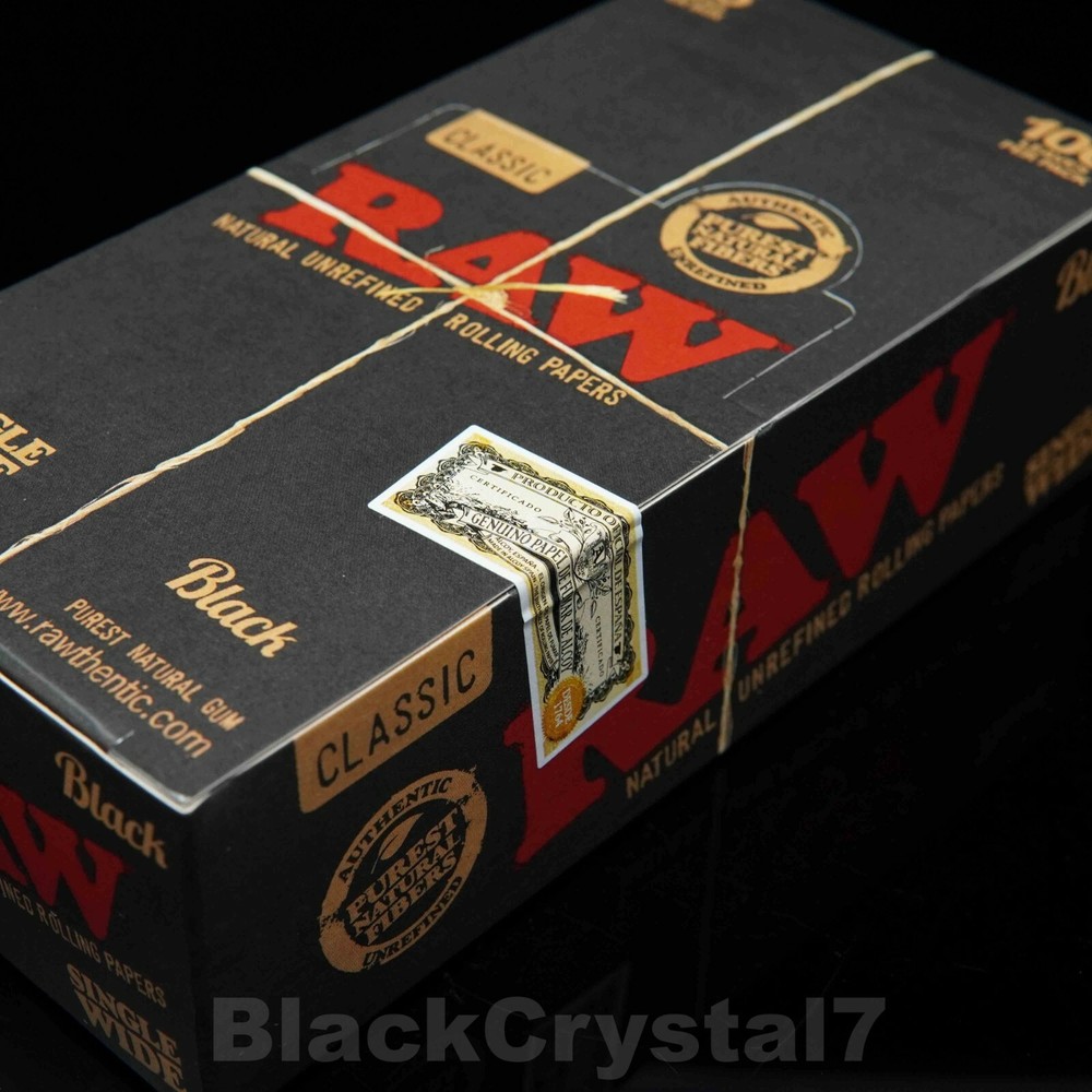 5PK AUTHENTIC RAW BLACK Single Wide Rolling Papers - US Seller