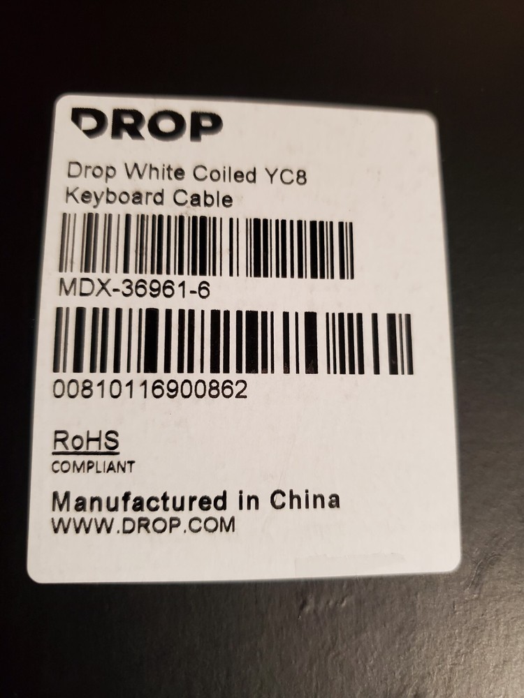 DROP White Coiled YC8 Keyboard Cable - MDX-36961-6