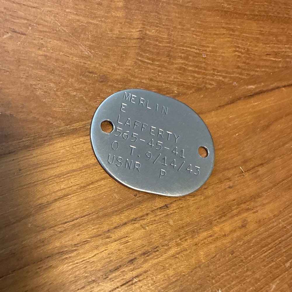 WW2 US Navy Fighter Pilot Dog Tag No Id# Or SSI Identification #